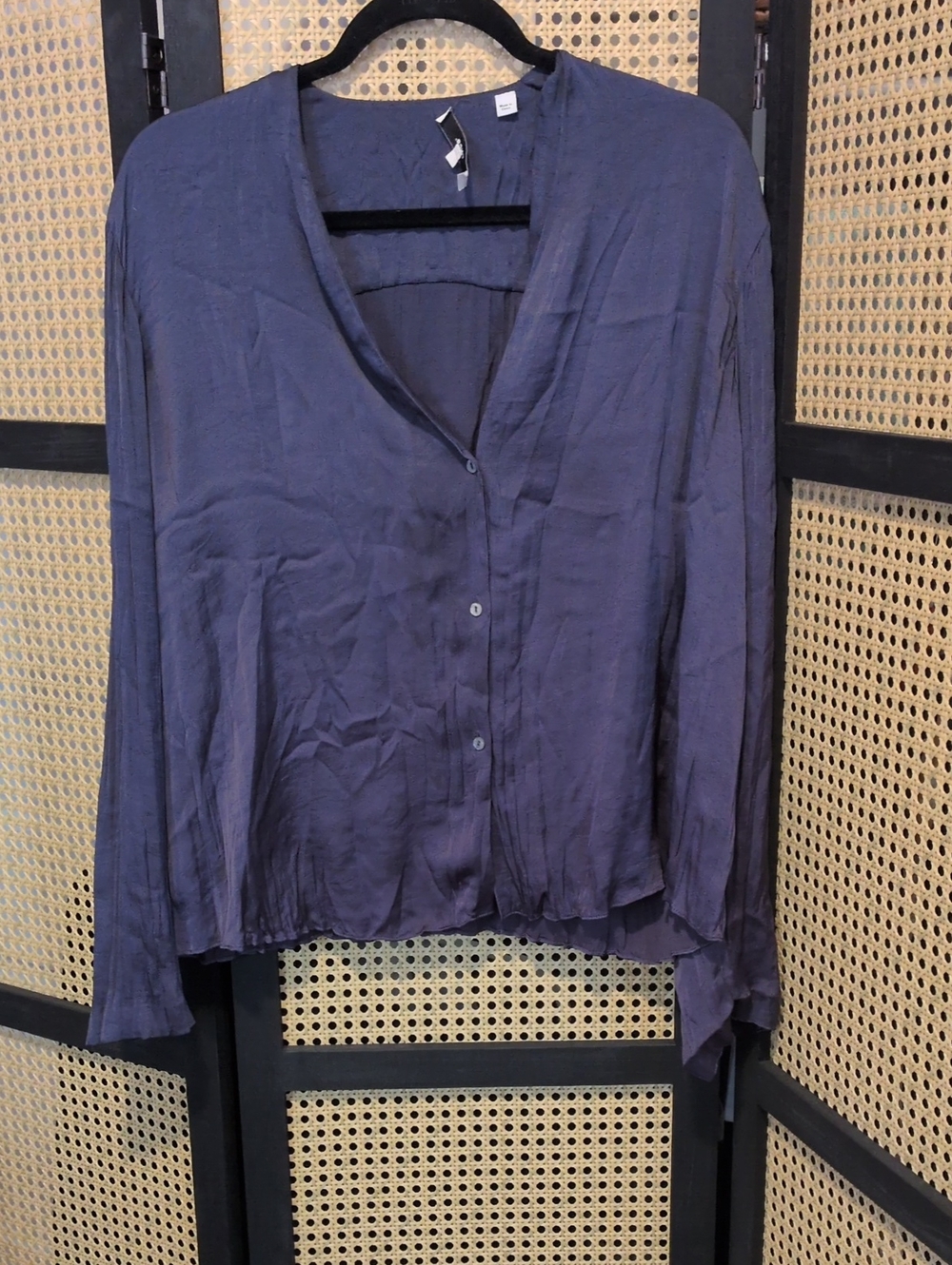 VINCE Lightweight Women's Button Front Top With Accordion Pleats.